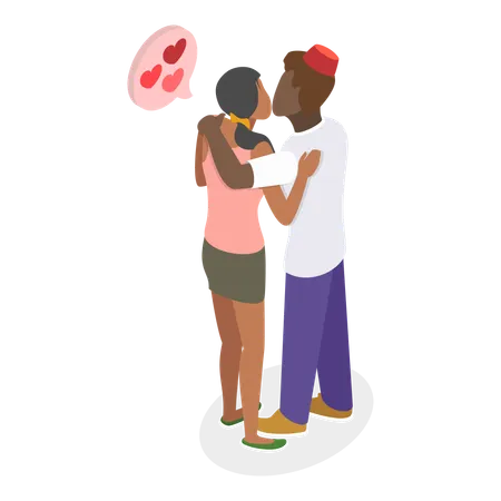 Couple kissing  Illustration