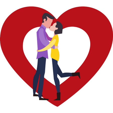 Couple kissing  Illustration