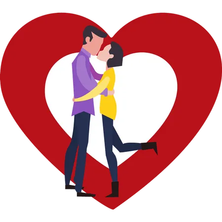 Couple kissing  Illustration