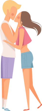 Couple kissing  Illustration