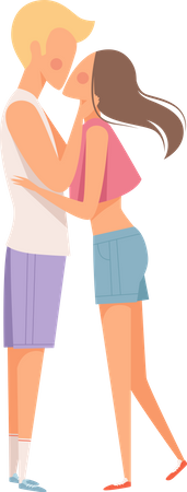 Couple kissing  Illustration