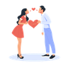 illustration for kissing on valentine