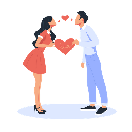 Couple kissing on valentine's day  Illustration