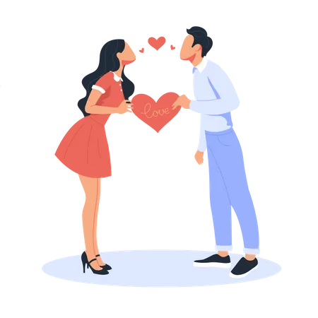 Couple kissing on valentine's day  Illustration