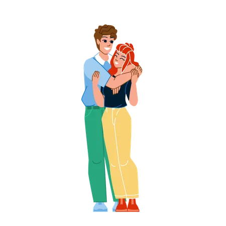 Couple Laughing Vector Happy Woman Young Man Fun Outdoors Happiness Smile Love Lifestyle Romance Two Smiling Laugh Couple Laughing Character People Flat Cartoon Illustration Illustration