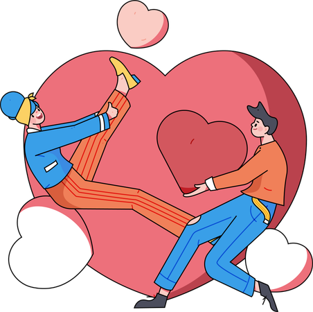 Couple à la Saint-Valentin  Illustration