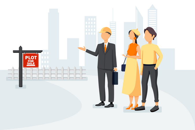Couple looking for new property for investment  Illustration