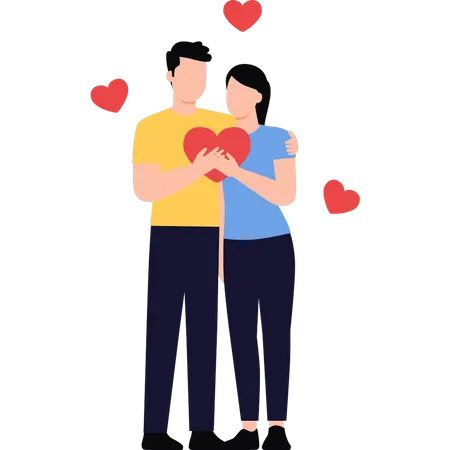 Couple loves each other  Illustration