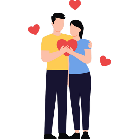 Couple loves each other  Illustration