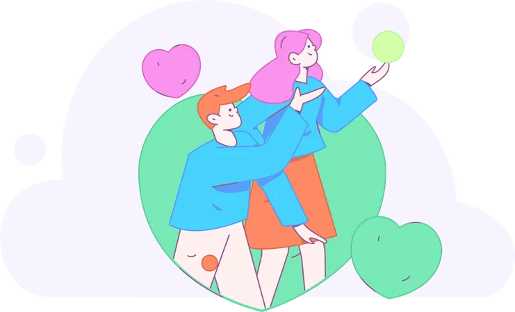 Couple loving each other  Illustration