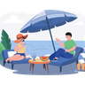 beach lounge illustrations