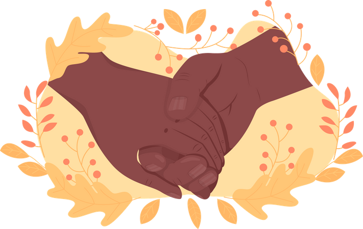 Couple main dans la main  Illustration
