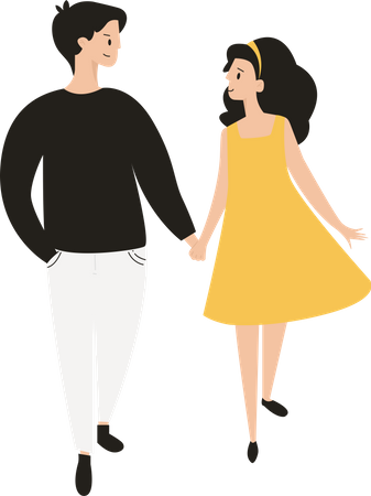 Couple main dans la main  Illustration