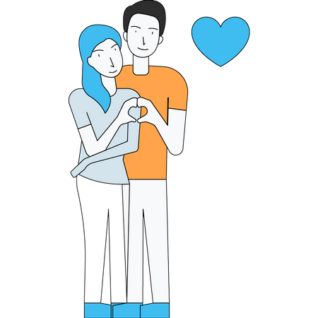 Couple make heart with their hands  Illustration