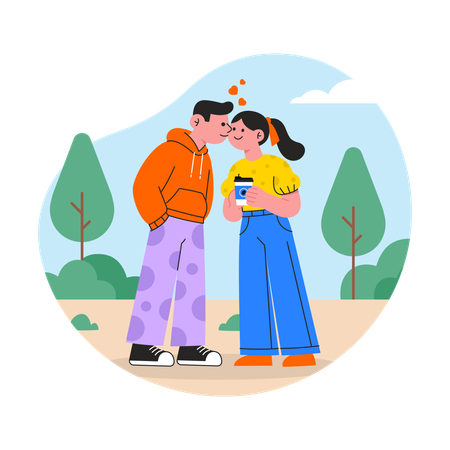 Couple making love in nature  Illustration