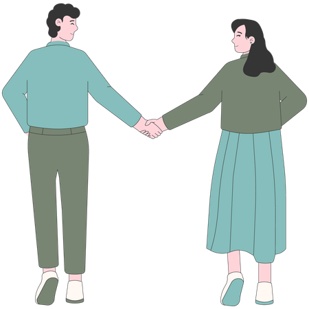 Couple marchant ensemble  Illustration