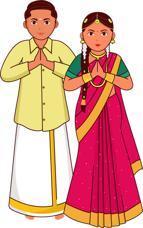 Couple de mariage du sud de l'Inde  Illustration