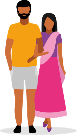 Un couple marié  Illustration