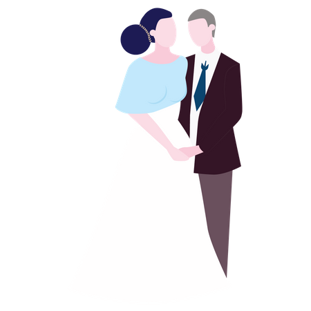 Un couple marié  Illustration