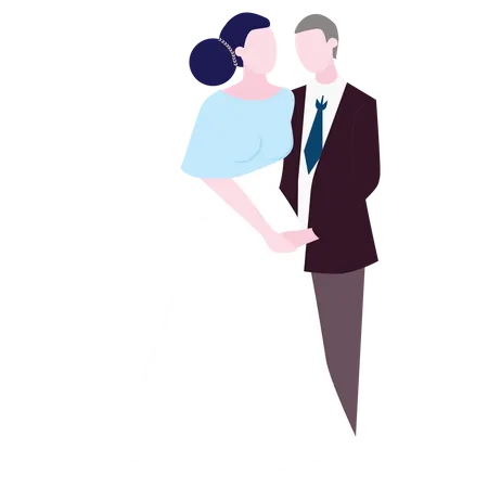 Un couple marié  Illustration