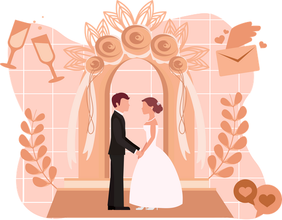 Un couple marié  Illustration