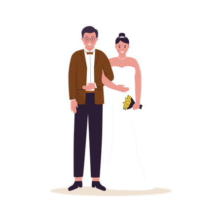 Un couple marié  Illustration