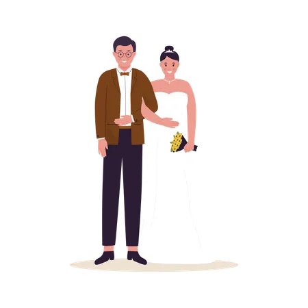 Un couple marié  Illustration