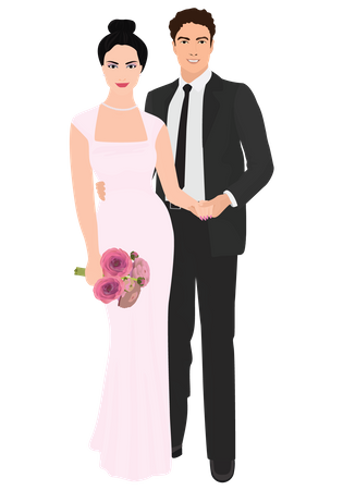 Un couple marié  Illustration