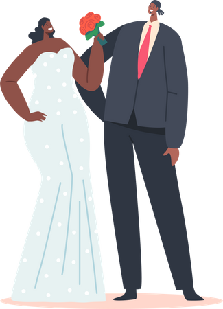 Couple marié africain  Illustration