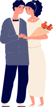 Heureux couple marié  Illustration