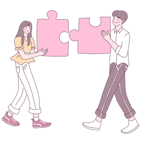 Couple meeting each other Illustration