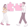 illustration for couple meeting