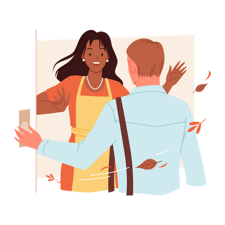 Couple meeting  Illustration