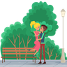 lovers in park illustration