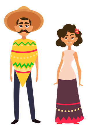 Couple mexicain  Illustration