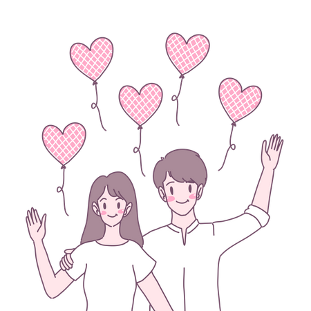 Couple montrant l'amour  Illustration