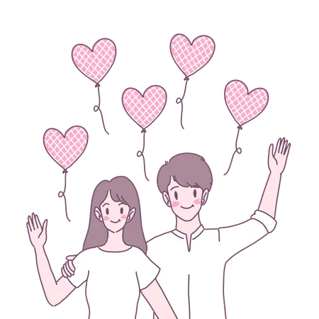 Couple montrant l'amour  Illustration