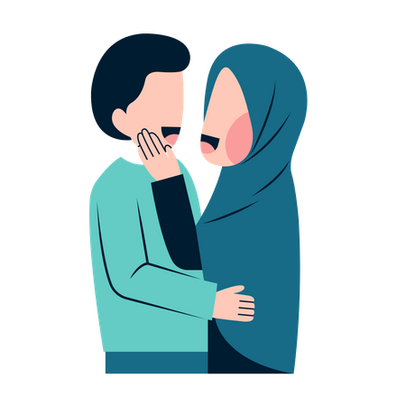 Couple musulman amoureux  Illustration