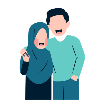 Couple musulman debout ensemble  Illustration