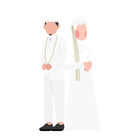 Couple musulman debout ensemble  Illustration