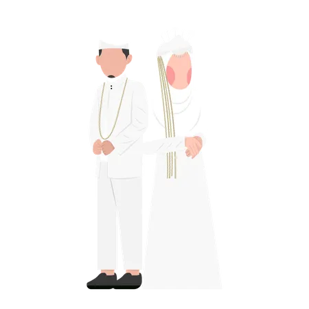 Couple musulman debout ensemble  Illustration