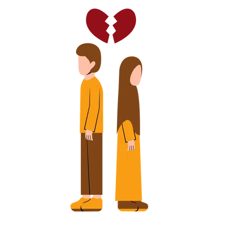 Couple musulman divorcé  Illustration