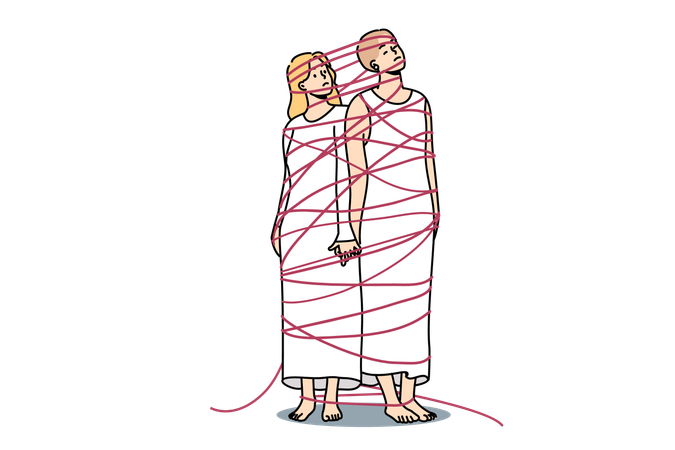 Couple needs freedom from slavery  Illustration