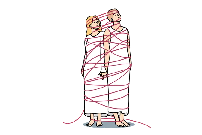 Couple needs freedom from slavery  Illustration