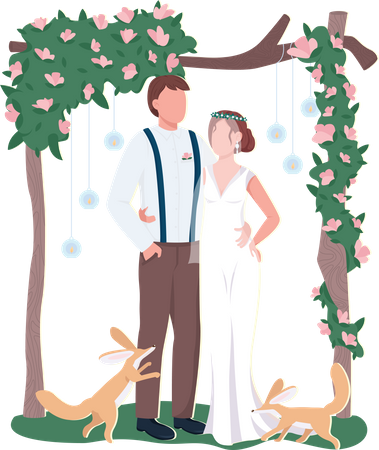 Couple nouvellement marié  Illustration