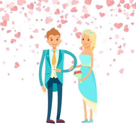 Couple nouvellement marié  Illustration