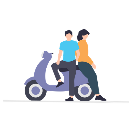 Best Premium Couple on a bike ride Illustration download in PNG & Vector format Best Premium Couple on a bike ride Illustration download in PNG & Vector format