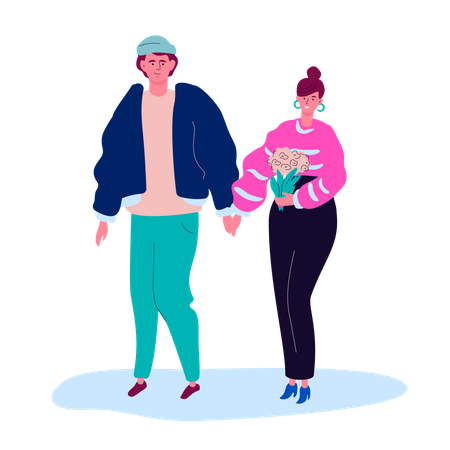 Couple on a date Illustration