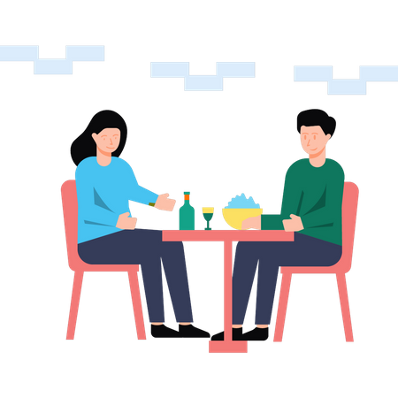 Couple on a date  Illustration