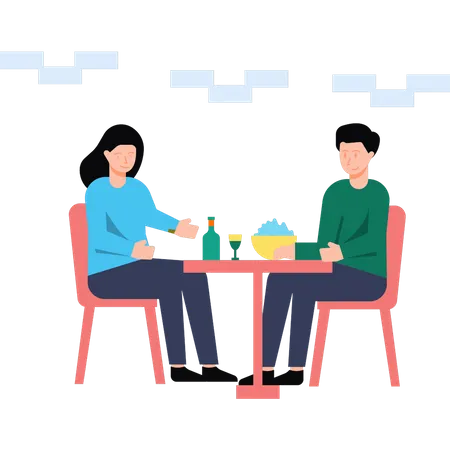 Couple on a date  Illustration